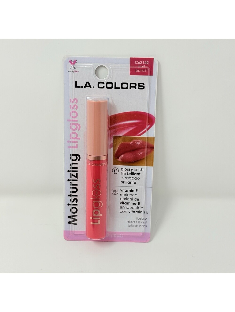 L.A. COLORS Moisturizing Lip Gloss Fruit Punch C62142 New In Package